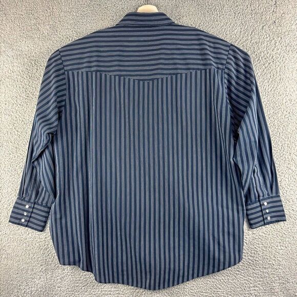 Plains Western Shirt Mens 2X Big Man Black Gray Pearl Snap Cowboy Southwest - Picture 8 of 12